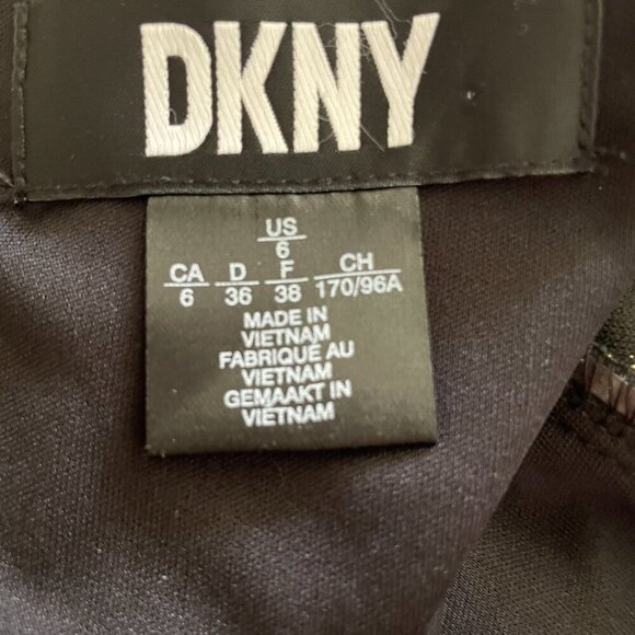 DKNY V-Neck Side Ruched Metallic-Dot Dress sz 6 - Picture 4 of 10